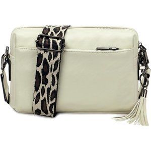 Janzore Women PU Leather Small Crossbody Trendy Camera Triple Zip Wide S…